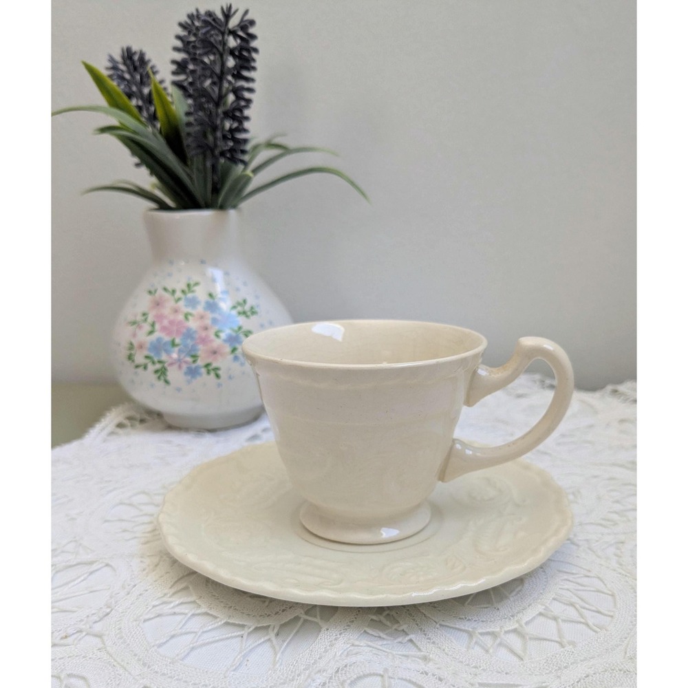 Vintage Steubenville Teacup and Saucer, Adam Antique Cream Tea Cup, Farmhouse